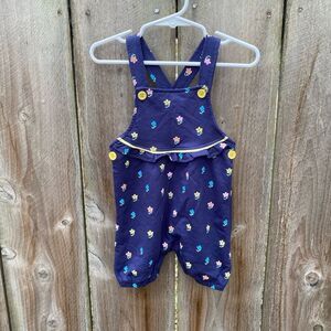 Girls Picapino Floral Overall Romper Jumpsuit Size 12 Months